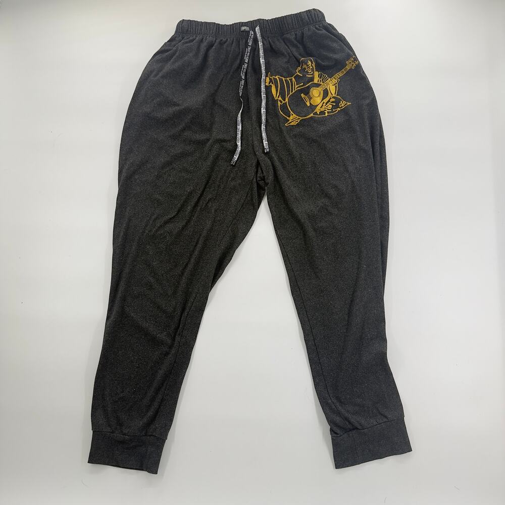 True Religion Lounge Jogger Pants Men Medium 32-34 Gray Guitar Buddha